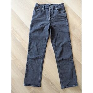 Aritzia Denim Forum The Arlo High Rise Straight Jeans Black‎ 28L Size 26